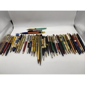 Vintage Mixed Advertising Pen Pencil Lot of 40 Untested